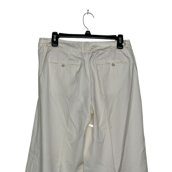 Da-Nang Surplus Women's Pants Logo Wide-Legs Mid-Rise Casual Cotton Cream Size 6 - Picture 7 of 10